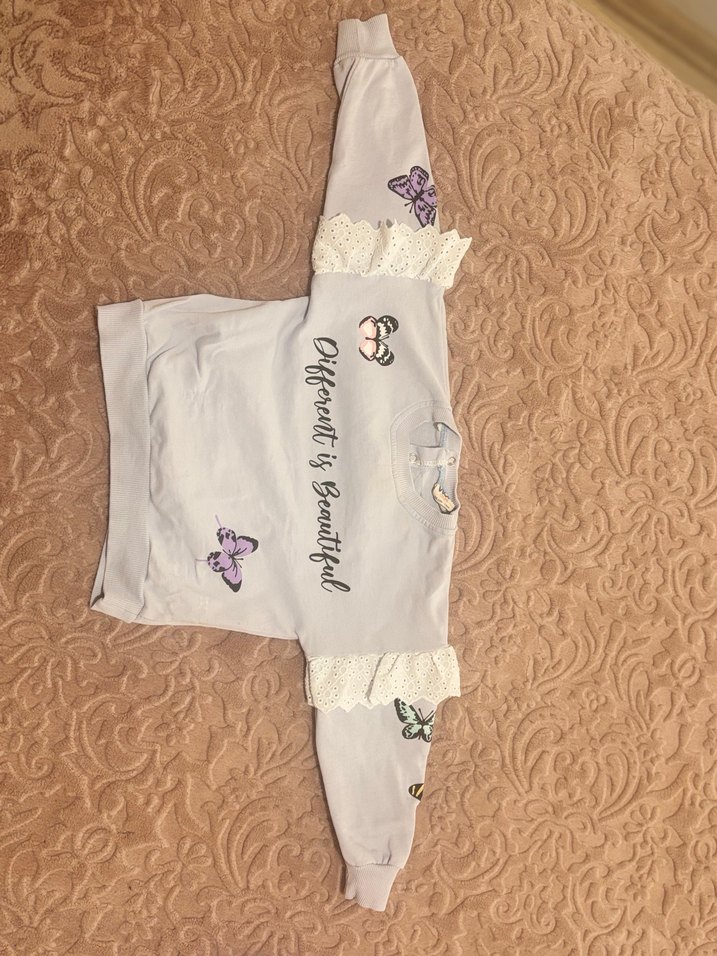 Dantel Detaylı Mor Bebek Kız Takımı - Görsel 3