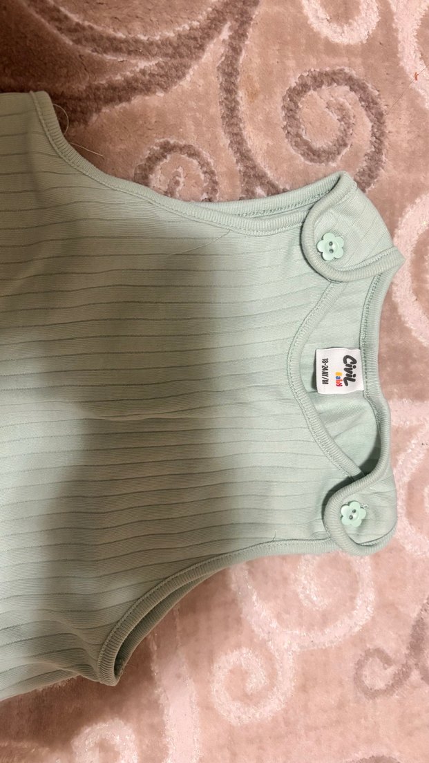 Kız Çocuk Su Yeşili Dantel Detaylı Tulum - Görsel 2