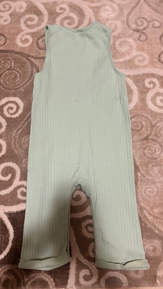 Kız Çocuk Su Yeşili Dantel Detaylı Tulum - Görsel 3