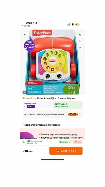 Fisher Price Egitici Geveze Telefon