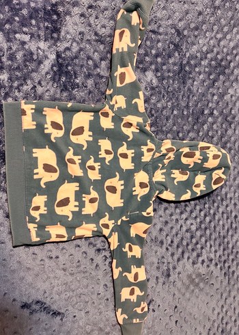 Kapüşonlu Fil Desenli Çocuk Hırkası - Görsel 3