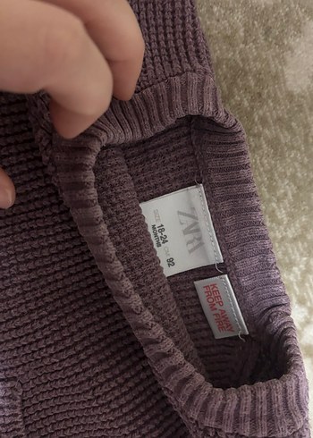 Mor Basic Kız Çocuk Örgü Kazak - Görsel 2