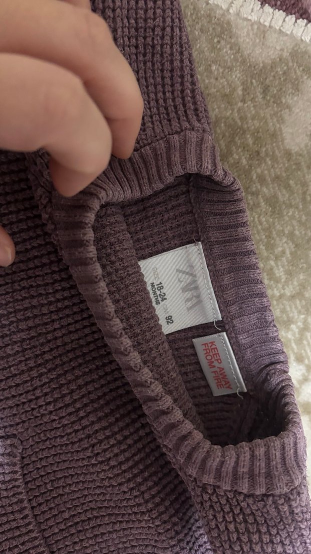 Mor Basic Kız Çocuk Örgü Kazak - Görsel 2