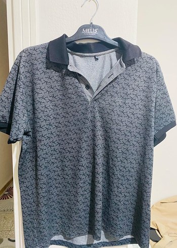 Gri Desenli Erkek Polo Tişört