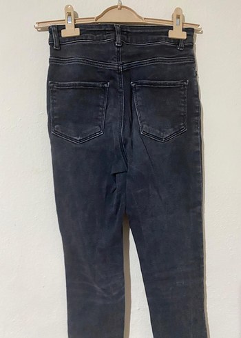 Gri Midi Boy, Kemer Detaylı Dar Kesim Kadın Kot - Görsel 2