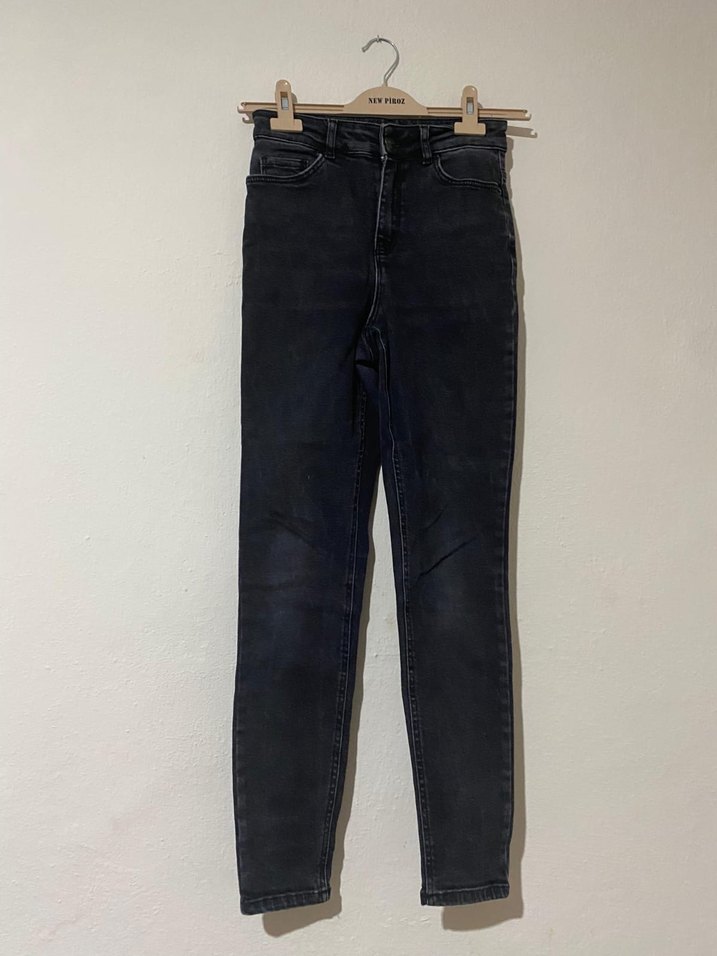 Gri Midi Boy, Kemer Detaylı Dar Kesim Kadın Kot - Görsel 3