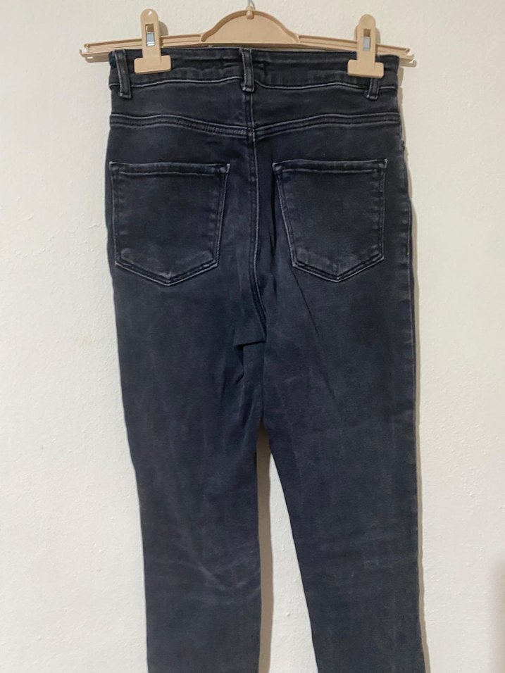 Gri Midi Boy, Kemer Detaylı Dar Kesim Kadın Kot - Görsel 2