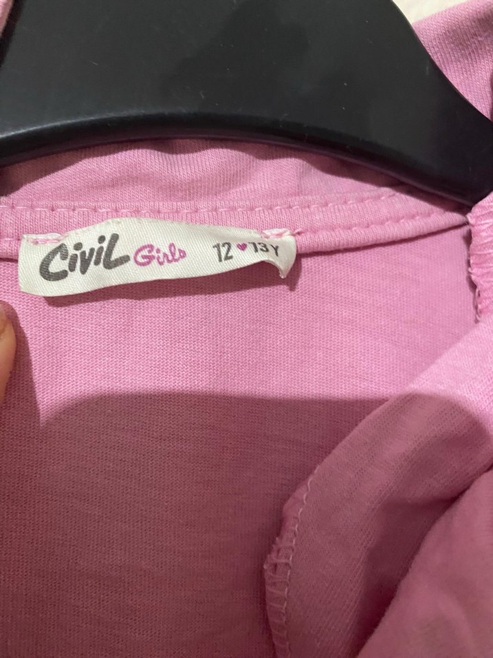 Kız Çocuk Pembe Uzun Kollu Pamuklu Gömlek - Görsel 2