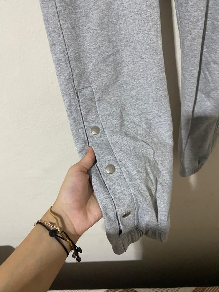 Düğmeli Gri Kadın Eşofman Altı - Görsel 3