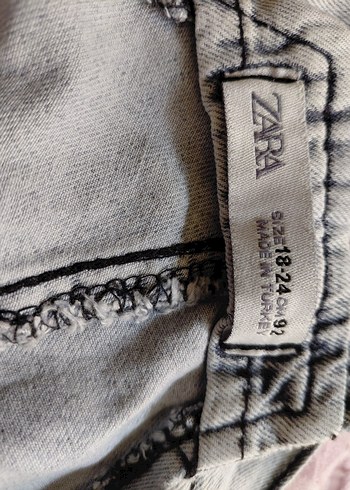 Kızlar için Gri Kot Salopet - Görsel 3