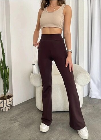 Oysho orjinal Belize kumaş İspanyol paça tayt pantolon