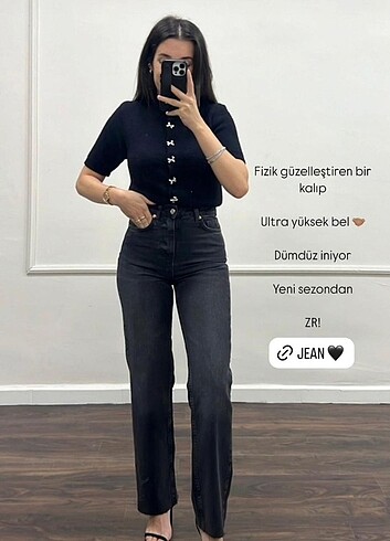 Straight fit boru paça Zara orjinal siyah jean