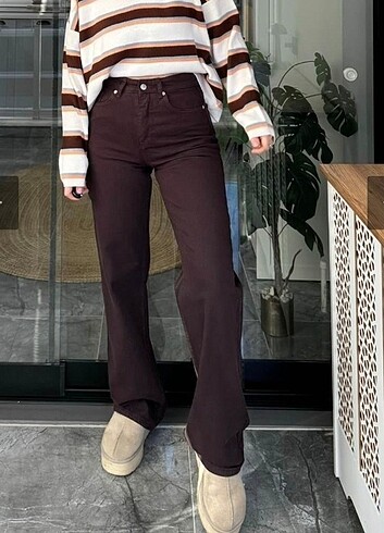 Zara Jean kahverengi wide leg