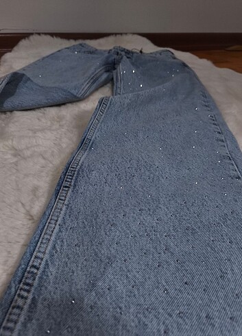 Zara Zara Taşlı Parlak jean