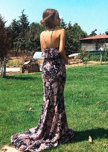 Kadın Mor Uzun Askılı Bohem Elbise - Görsel 2