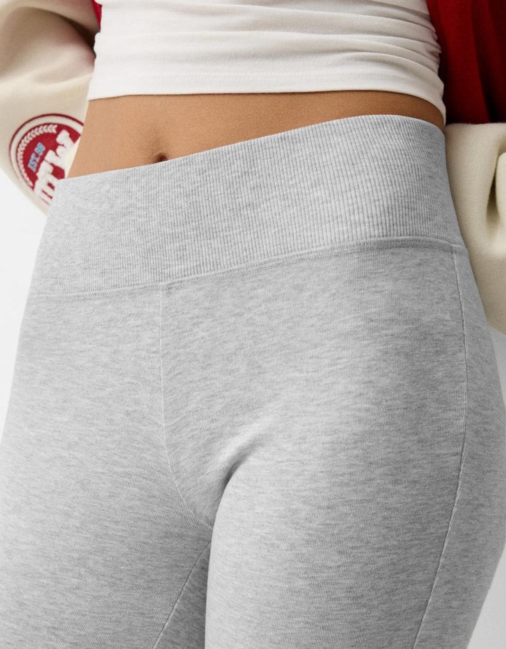 Gri Kadın İspanyol Paça pantolon tayt Bershka - Görsel 2