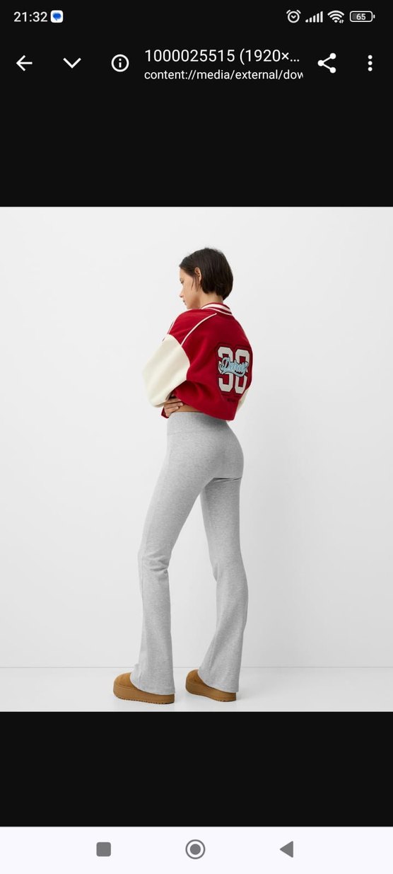 Gri Kadın İspanyol Paça pantolon tayt Bershka - Görsel 3