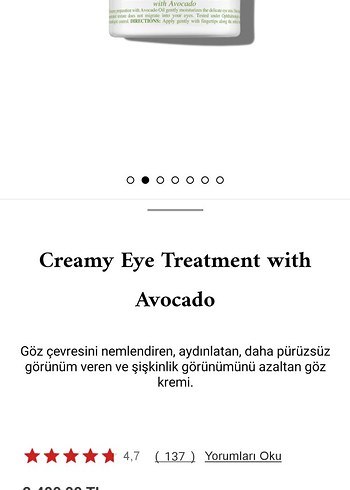 Kiehl's Avokadolu Krem Göz Kremi - Görsel 8