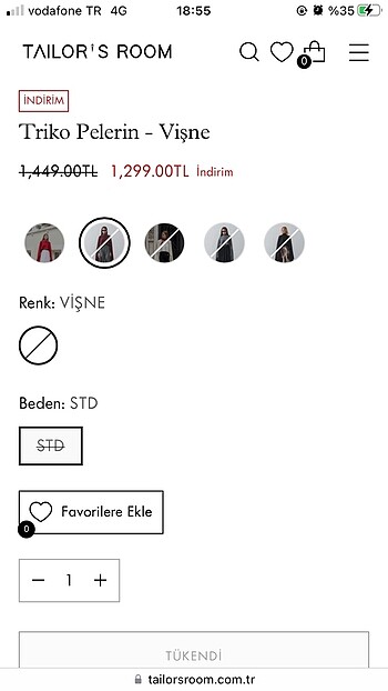 m Beden kırmızı Renk Tailors room triko pelerin