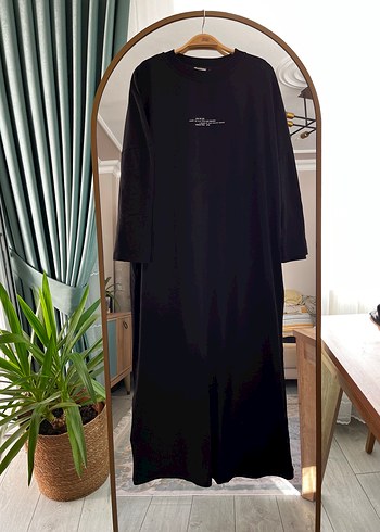 m Beden siyah Renk Manuka oversize uzun rahat elbise siyah