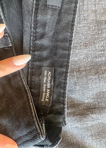 34 Beden gri Renk Gri Midi Kadın Denim Pantolon