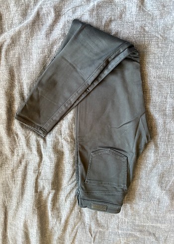 28 Beden Gri Kadın Keten Skinny Pantolon