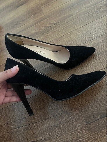 38 Beden Siyah süet stiletto