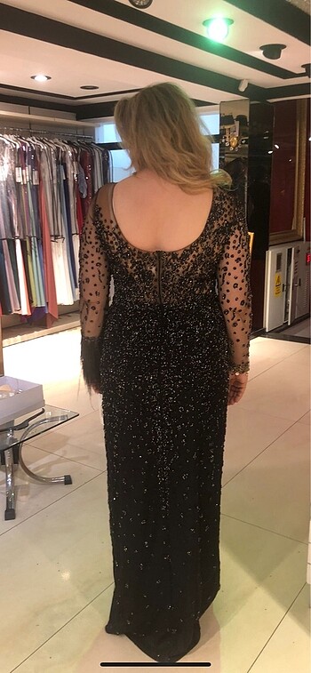46 Beden siyah Renk Dressing room abiye elbise
