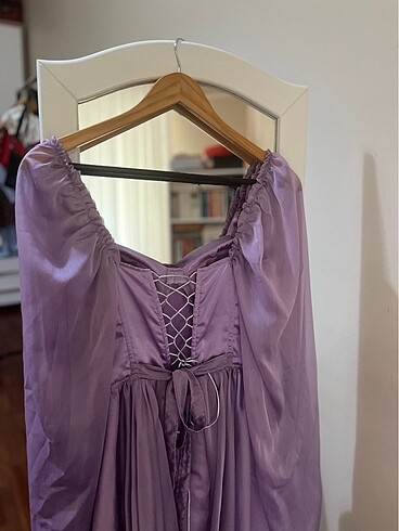 LİLA KORSELİ KISA ELBİSE - Görsel 6