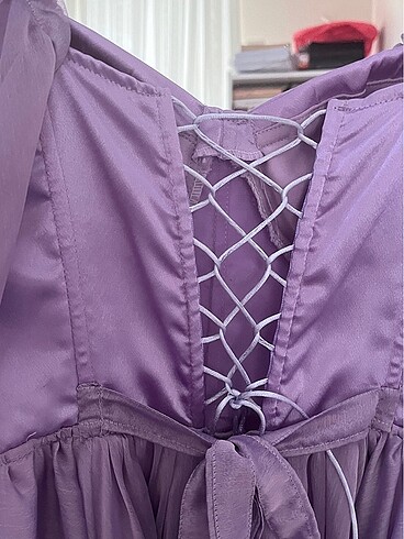 LİLA KORSELİ KISA ELBİSE - Görsel 9