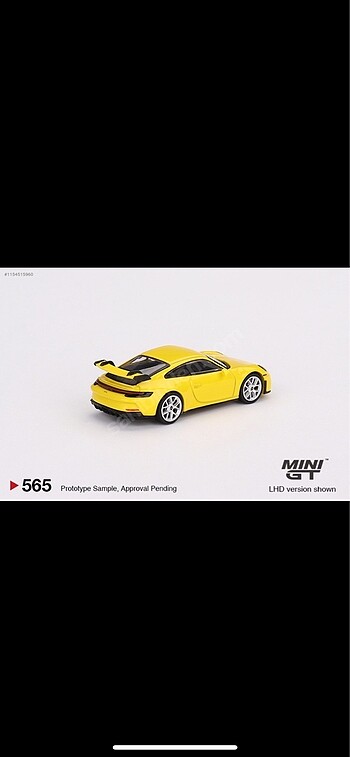  Beden Mini GT-565-Porsche 911 (992) GT3 / Racing Yellow
