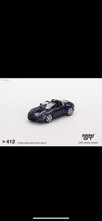 Mini GT-412-Porsche 911 Targa 4S Gentian / Blue Metallic