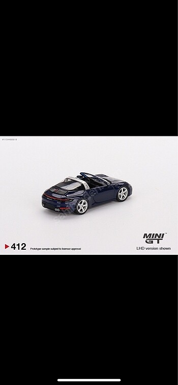 Mini GT-412-Porsche 911 Targa 4S Gentian / Blue Metallic