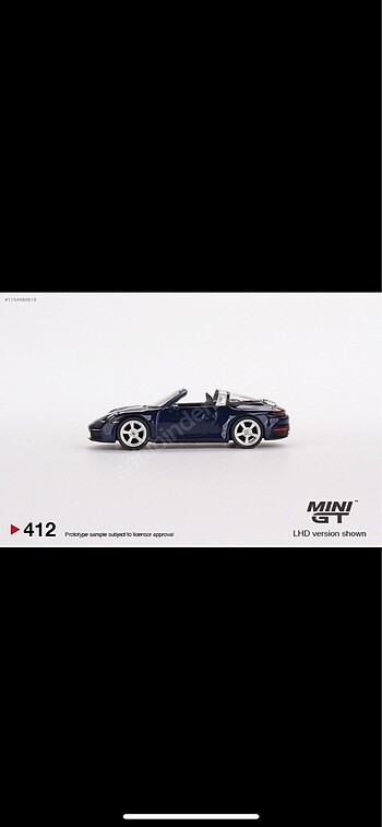 Beden Mini GT-412-Porsche 911 Targa 4S Gentian / Blue Metallic