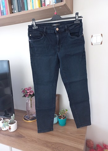 Kadın Lacivert Bol Kesim Denim Pantolon