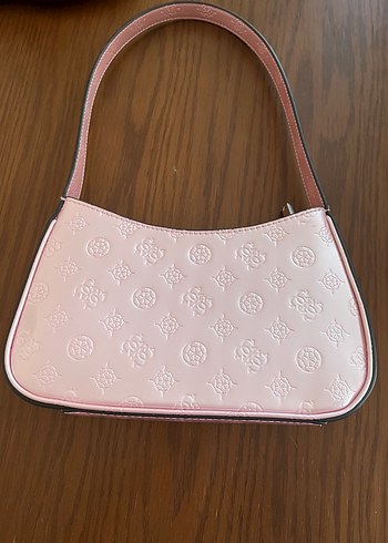 Pembe Baskılı Deri Kadın Omuz Çantası