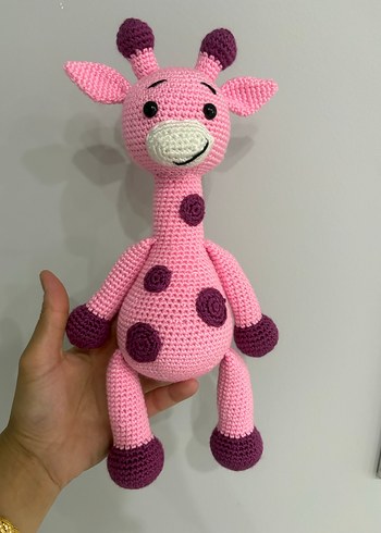 Pembe Örgü Zürafa Peluş Oyuncak - Görsel 2