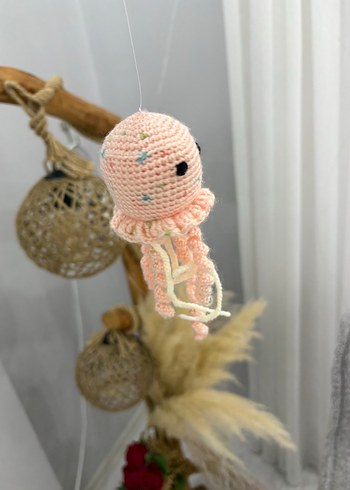Pastel Bej Amigurumi Denizanası Peluş Oyuncak - Görsel 3