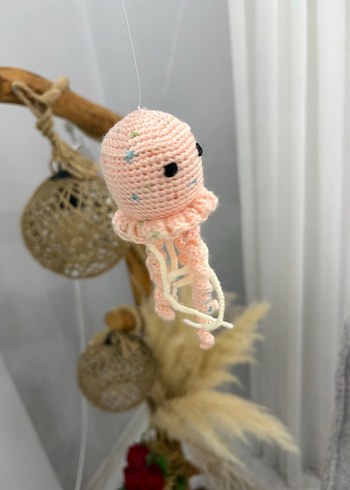 Pastel Bej Amigurumi Denizanası Peluş Oyuncak - Görsel 2