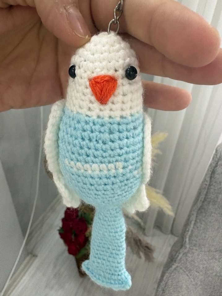 Renkli Örgü Kuş Anahtarlık - Görsel 5