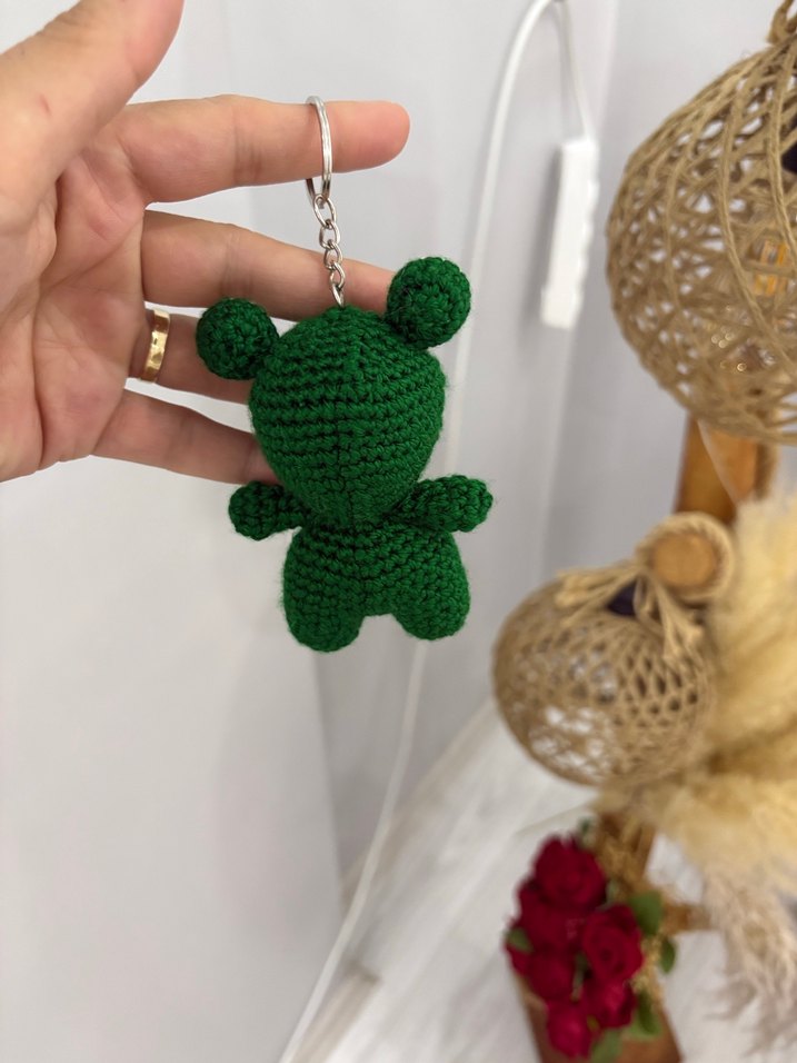 Renkli Örgü Kurbağa Anahtarlık - Görsel 2