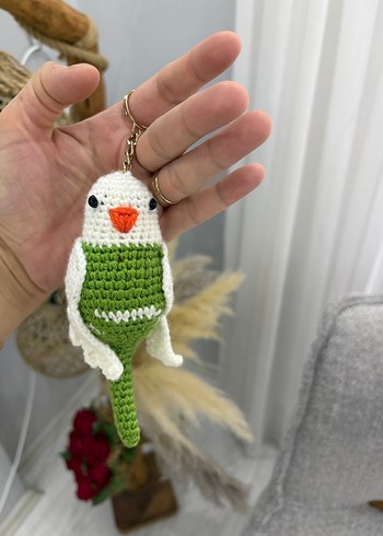 Örgü Kuş Şeklinde Renkli Anahtarlık - Görsel 4