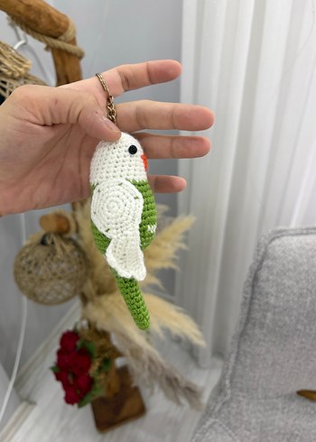 Örgü Kuş Şeklinde Renkli Anahtarlık - Görsel 2