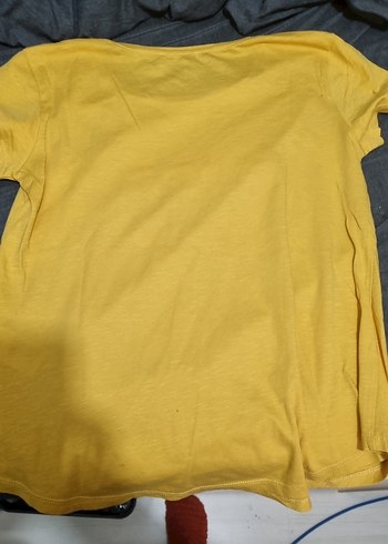 Sarı Baskılı Kısa Kollu Kadın Tişört - Görsel 3