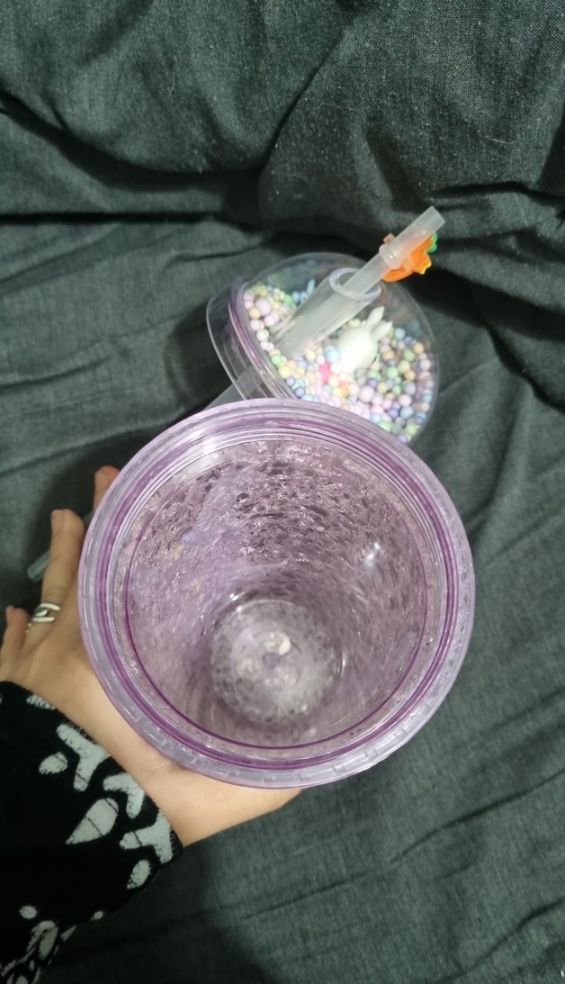 Mor Pastel Desenli Pipetli Bardak - Görsel 4