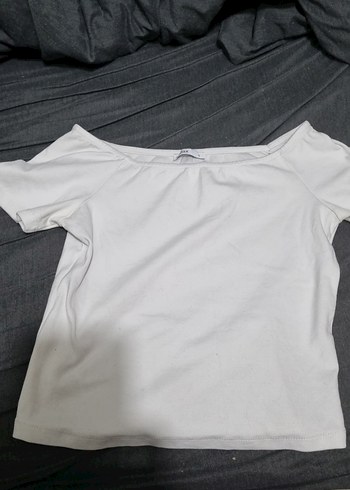 Beyaz Kısa Kollu Kadın Mini Tişört - Görsel 2