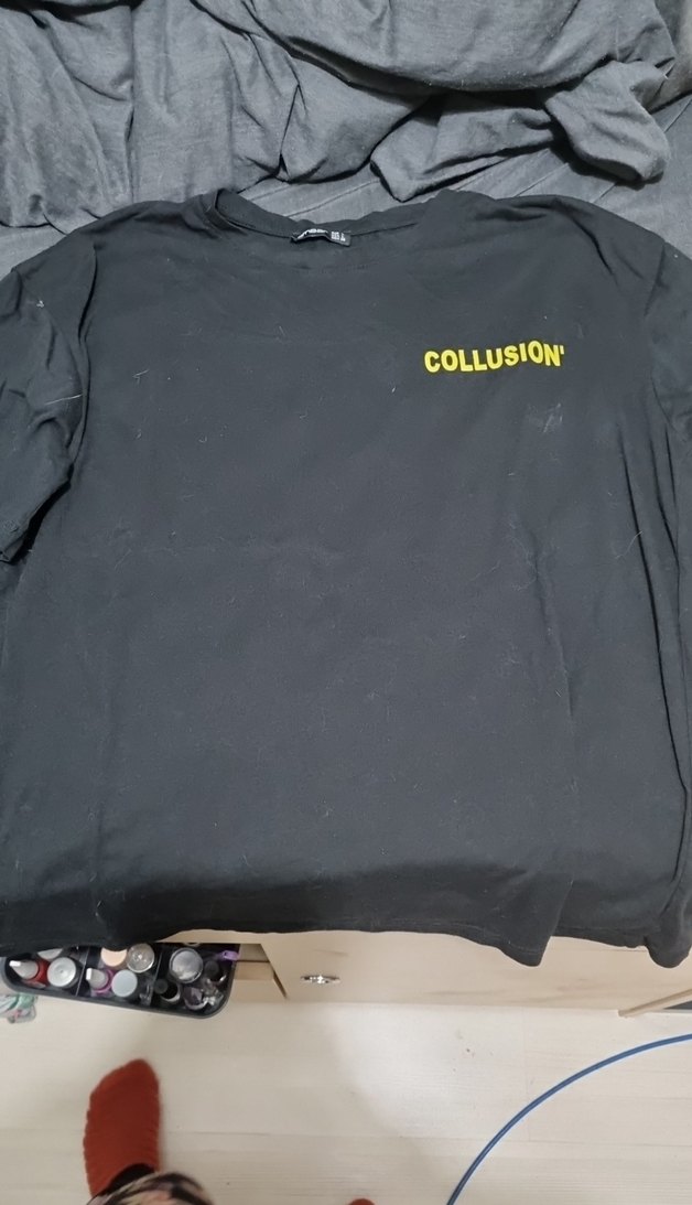 COLLUSION Siyah Uzun Kollu Tişört - Görsel 2