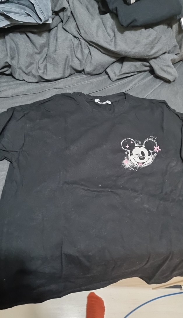 Siyah Mickey Baskılı Tişört - Görsel 2