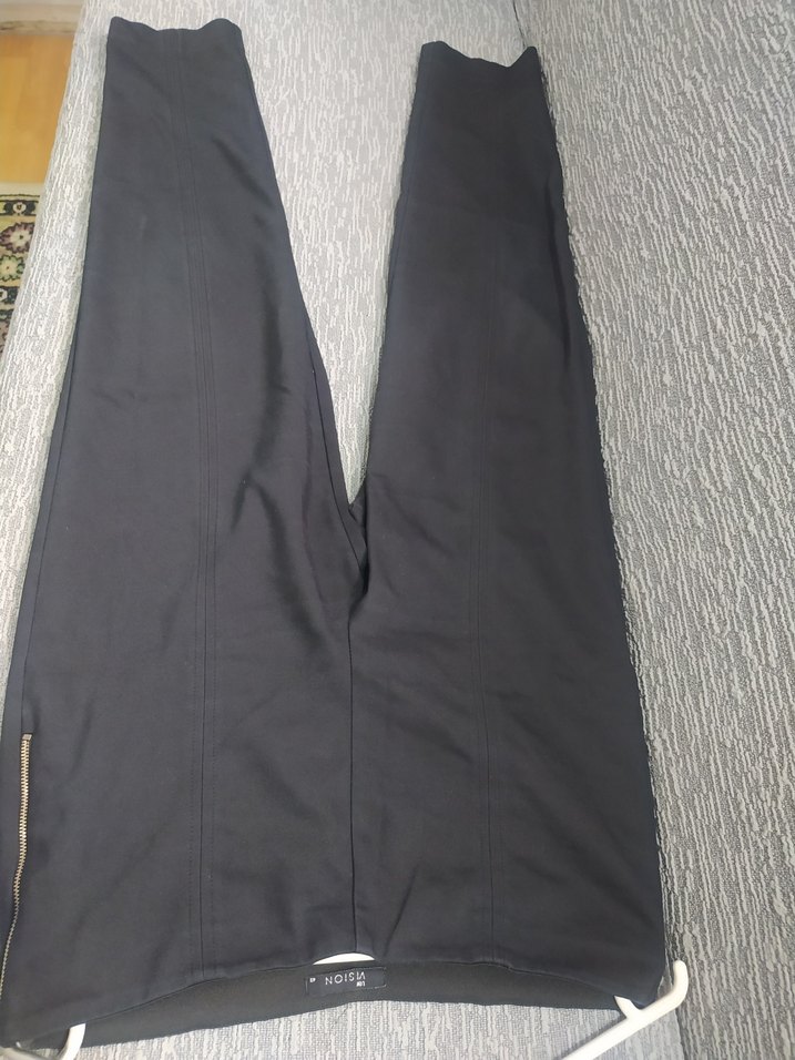 Siyah Midi Kadın Kumaş Pantolon - Görsel 4