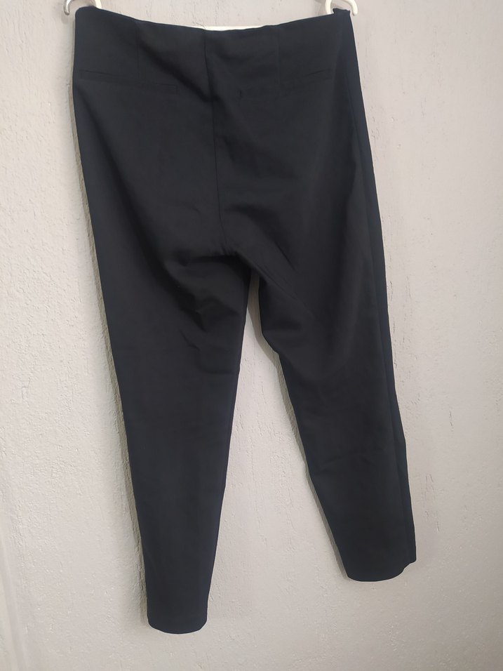 Siyah Midi Kadın Kumaş Pantolon - Görsel 2